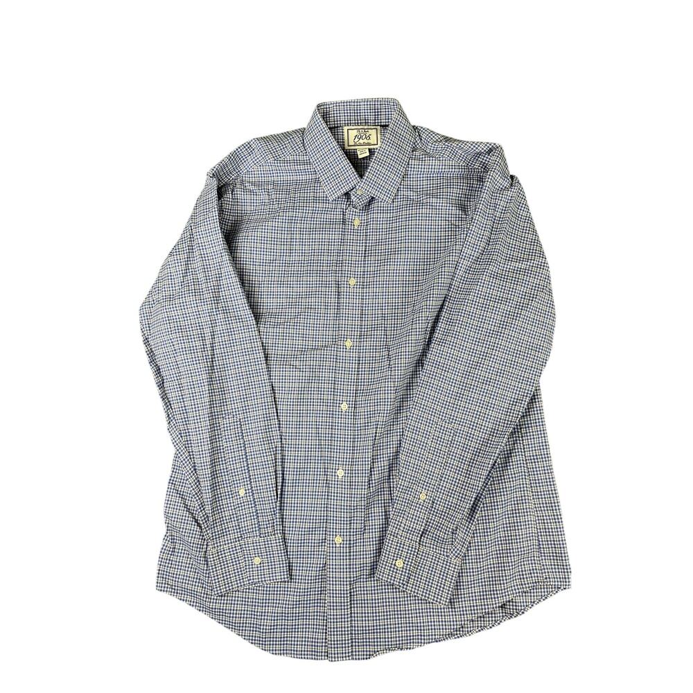 Men’s blue check Jos A. Bank 1905 dress shirt XL excellent condition